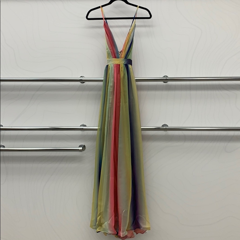Vibrant spaghetti strap maxi dress